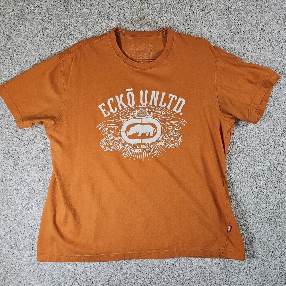 Ecko Unltd T-Shirt XL Hip Hop Baggy‎ Actual Factual Rhino Logo